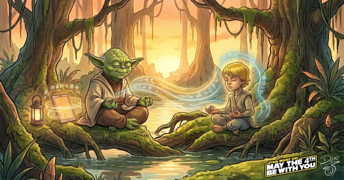 O Mestre Yoda utiliza a Força para restaurar a harmonia e ensina a conexão com a 'Força Viva'. Ao registrar sua sabedoria em um cristal de luz, o especialista compartilha o mapa da vitalidade. Assim, ele assume o papel de guia soberano, iluminando a jornada de bem-estar de quem o segue.