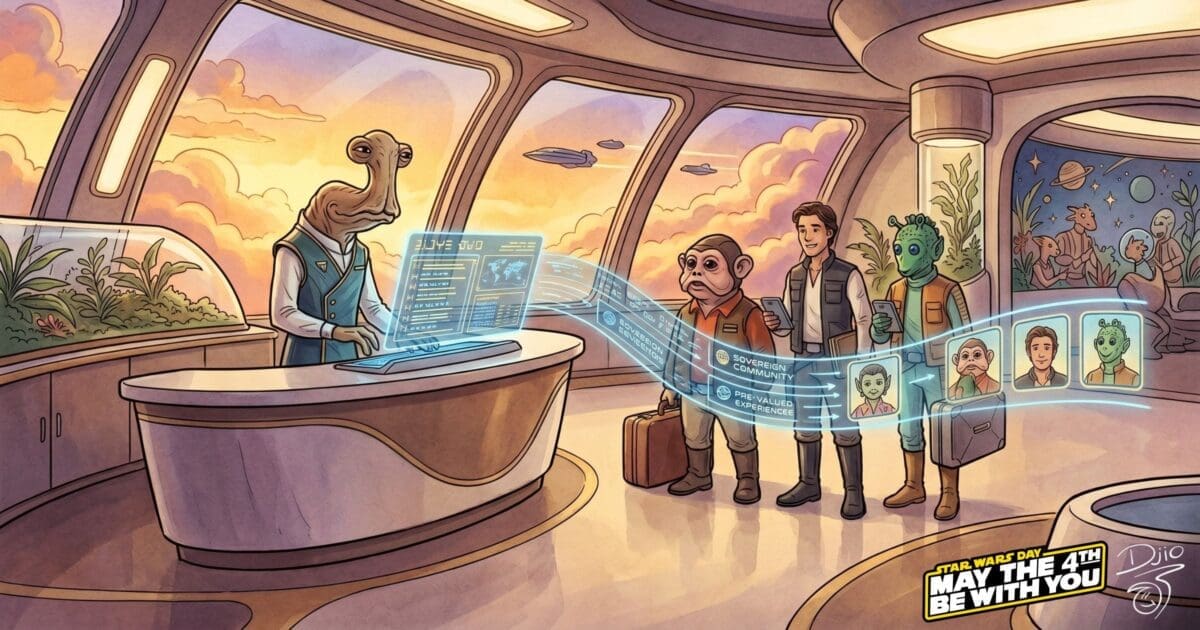 Um refúgio acolhedor em Bespin oferece paz em meio ao caos da galáxia. A hospitalidade verdadeira cria laços diretos e profundos com quem viaja. Ao oferecer valor antes mesmo do encontro, o anfitrião transforma cada estadia em um convite para pertencer a uma comunidade soberana.